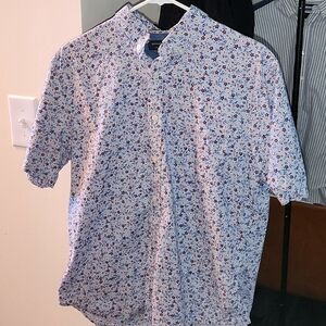 Banana Republic Men's floral red white blue shirt